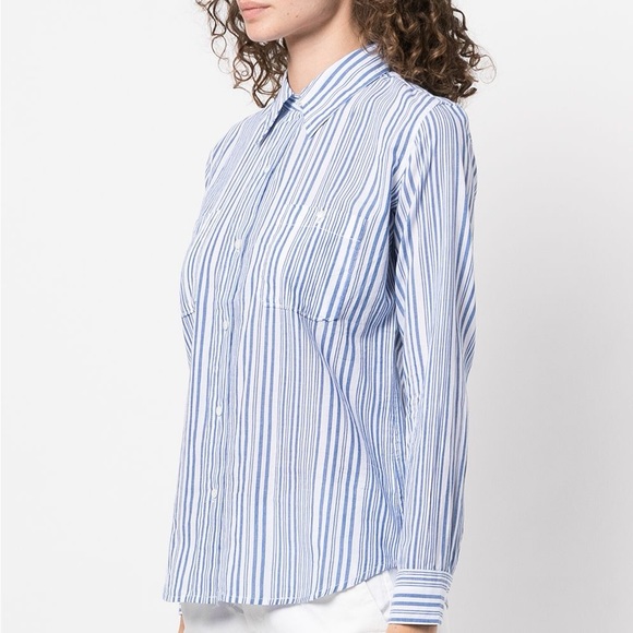 NWOT-Nili Lotan striped cotton blouse - Picture 4 of 9